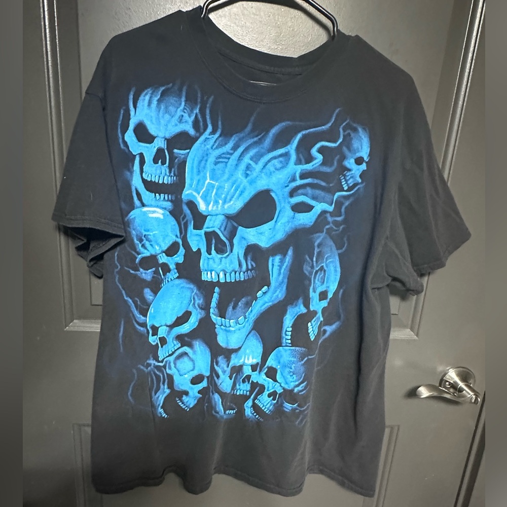 Blue Liquid Vampire Skulls Alt 2000’s Jesse Pinkman Black XL T-Shirt